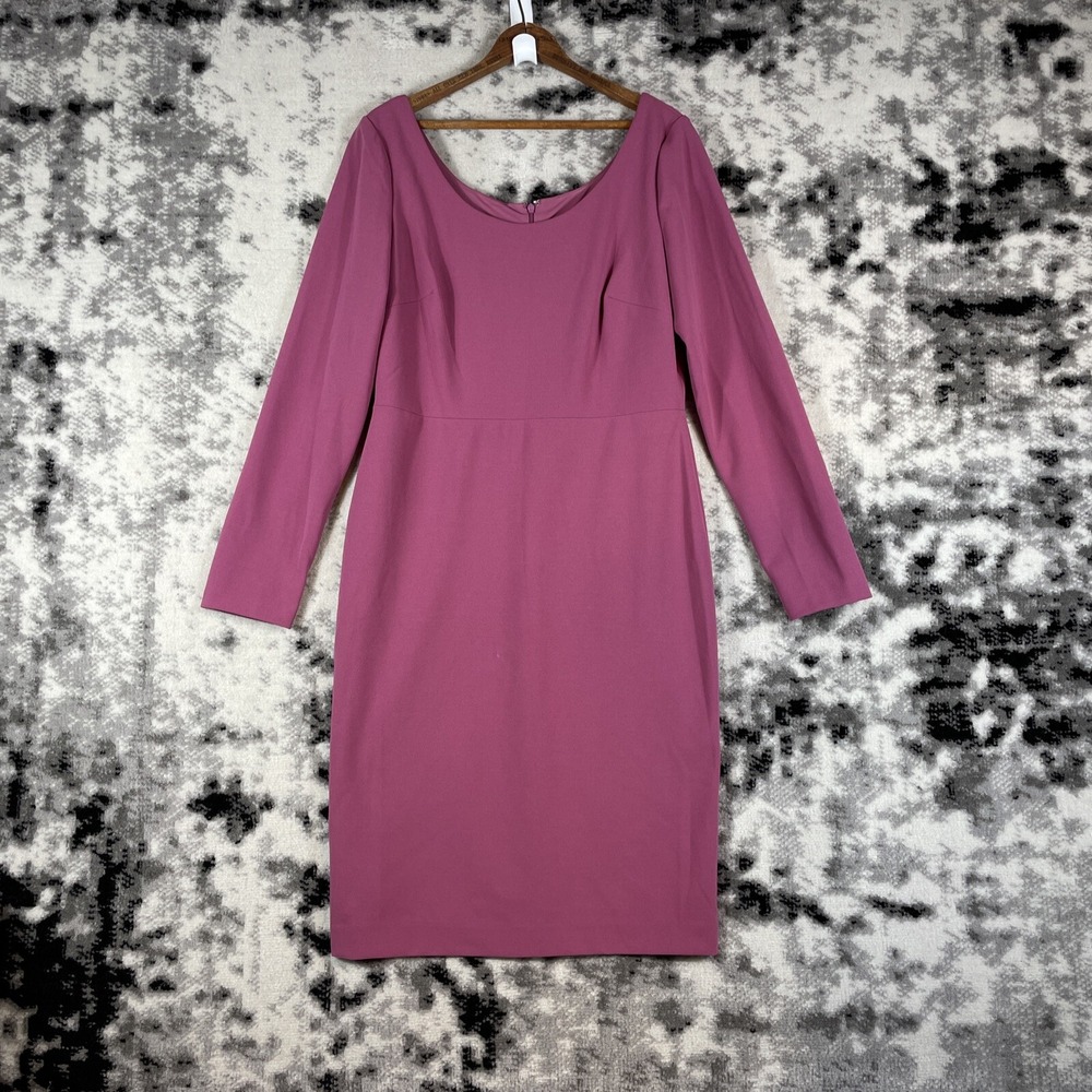Betsey Johnson Dress Womens Size 10 Crepe Midi Scoop Neck Office Career‎
